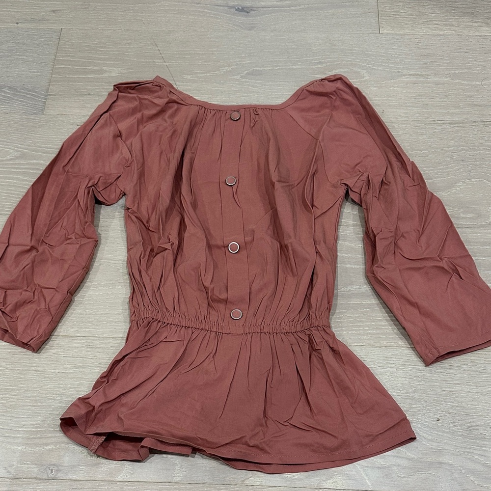 Rust Button-Down Blouse